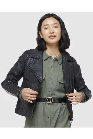 Superdry Classic Leather Biker Jacket - Coats & Jackets Classic Leather Biker Jacket