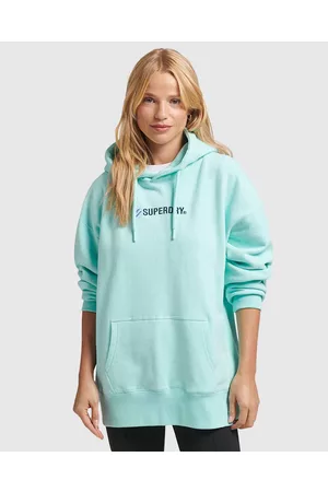 Superdry Logo Applique Oversized Crew Hoodie - Sweats & Hoodies Logo Applique Oversized Crew Hoodie