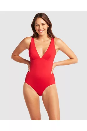 Clara one-shoulder swimsuit in red - Max Mara