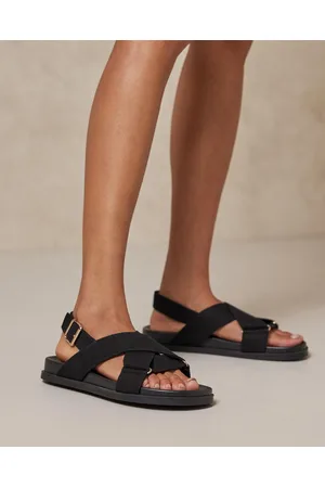 Crossover footbed sandals hot sale