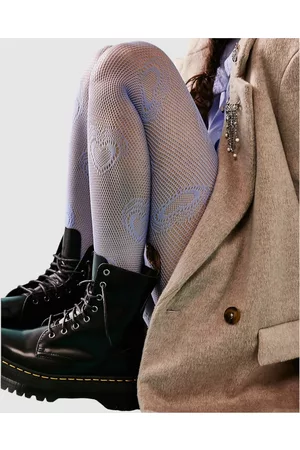 High Heel Jungle Heart Knit Tights - Socks & Tights Heart Knit Tights