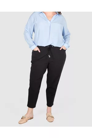 Love Your Wardrobe Ally Twill Stretch Drawcord Pants - Pants Ally Twill Stretch Drawcord Pants