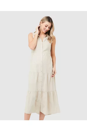 Ripe Maternity Tracy Tiered Linen Dress - Dresses Tracy Tiered Linen Dress