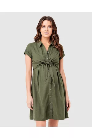 Ripe Maternity Colette Tie Up Linen Dress - Dresses Colette Tie Up Linen Dress
