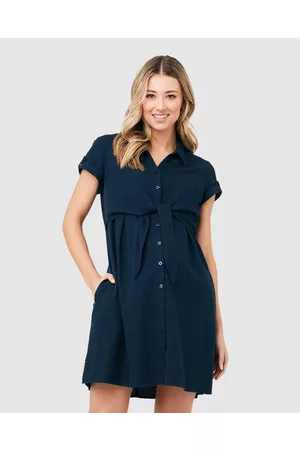 Ripe Maternity Colette Tie Up Linen Dress - Dresses Colette Tie Up Linen Dress