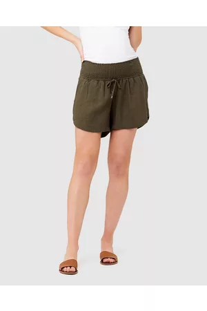 Ripe Maternity Byron Shirred Linen Shorts - Shorts Byron Shirred Linen Shorts