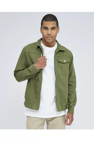 AM Jacket Long Sleeve Collared Button Up Relaxed Fit - Coats & Jackets Jacket Long Sleeve Collared Button Up Relaxed Fit