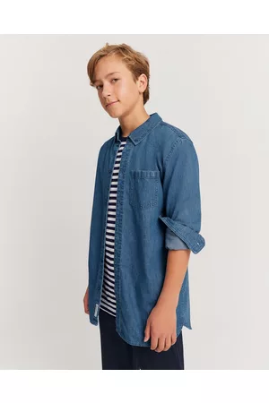 COUNTRY ROAD Teen Organically Grown Cotton Chambray Shirt - Shirts & Polos Teen Organically Grown Cotton Chambray Shirt