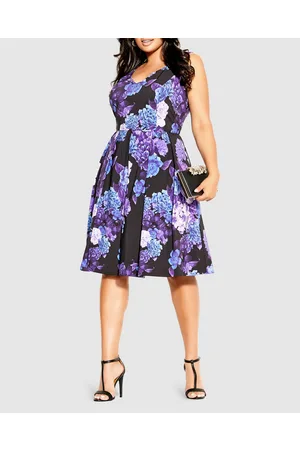 City Chic Hydrangea Fit & Flare Dress - All onesies Hydrangea Fit & Flare Dress