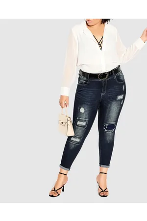 City Chic Patched Apple Skinny Jean - All onesies Patched Apple Skinny Jean