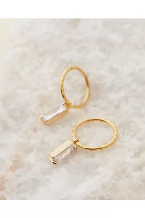 Saint Valentine Baguette Mini Hoops - Jewellery Baguette Mini Hoops