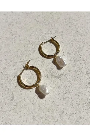 Saint Valentine Mini Keshi Pearl Hoops - Jewellery Mini Keshi Pearl Hoops