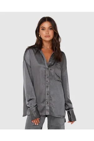Madison The Label Zura Satin Shirt - Tops Zura Satin Shirt