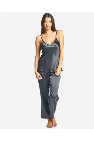 Papinelle  Washable Pure Silk Pajamas in Dark Slate – Papinelle Sleepwear  US