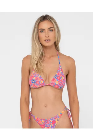 Lucky V Neck Bralette Bikini Top - Apricot Blush