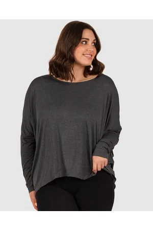 B Free Bamboo Boat Neck Long Sleeve Top - Long Sleeve T-Shirts Bamboo Boat Neck Long Sleeve Top