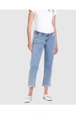 Soon Maternity Mid Rise Slim Straight Jeans - Crop Mid Rise Slim Straight Jeans