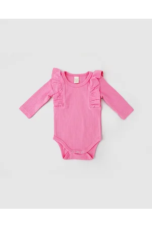 WITH LOVE FOR KIDS Shimmy Wide Ribbed Long Sleeve Onesie Babies - Bodysuits Shimmy Wide Ribbed Long Sleeve Onesie - Babies