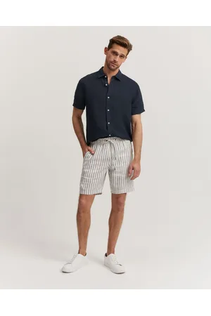 COUNTRY ROAD Organically Grown Linen Stripe Drawcord Short - Shorts Organically Grown Linen Stripe Drawcord Short