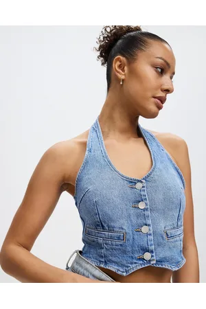 Denim Halter Vest