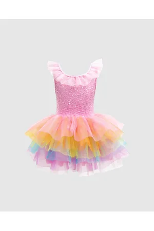 Pink Poppy Unicorn Dreamer Multi layered Rainbow Party Dress - Dresses Unicorn Dreamer Multi-layered Rainbow Party Dress