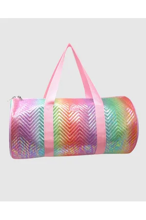 Pink Poppy Unicorn Dreamer Quilted Rainbow Duffle Bag - Duffle Bags Unicorn Dreamer Quilted Rainbow Duffle Bag