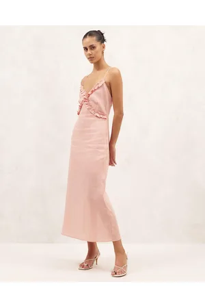 Organic Cotton Tie Front Strapless Maxi Dress by AERE Online