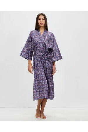 Gingerlilly Chantal Cotton Zig Zag Robe - Sleepwear Chantal Cotton Zig Zag Robe