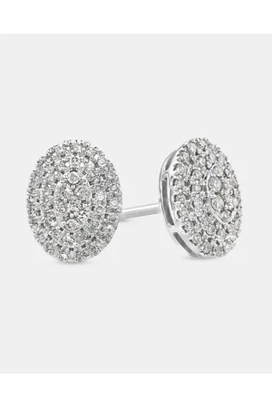 Michael Hill 0.30 Carat TW Oval Shaped Diamond Cluster Stud Earrings in 10kt Gold - Jewellery 0.30 Carat TW Oval Shaped Diamond Cluster Stud Earrings in 10kt Gold