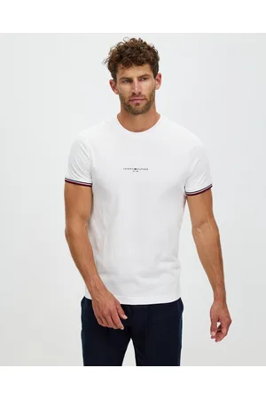 Tommy Hilfiger Tommy Logo Tipped Tee - T-Shirts & Singlets Tommy Logo Tipped Tee