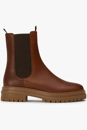 Tony Bianco Wolfe Cognac Ankle Boots