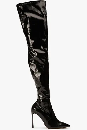 Tony Bianco Avah Black Crinkle Patent Long Boots