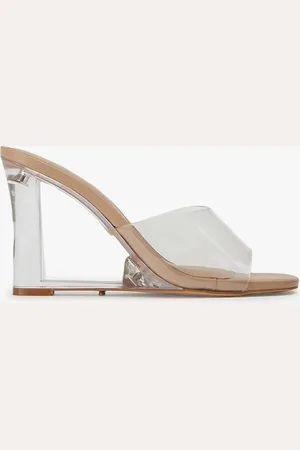 Tony Bianco Alessi Clear Vinylite/Skin Wedges